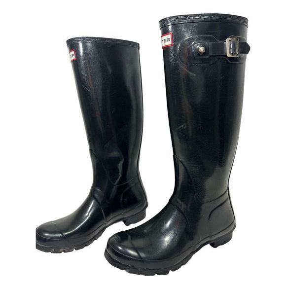 Shoes Hunter Womens Classicwellies Original Gloss Tall Black Rain